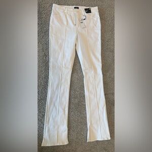 Express White Flare Skyscraper Jeans